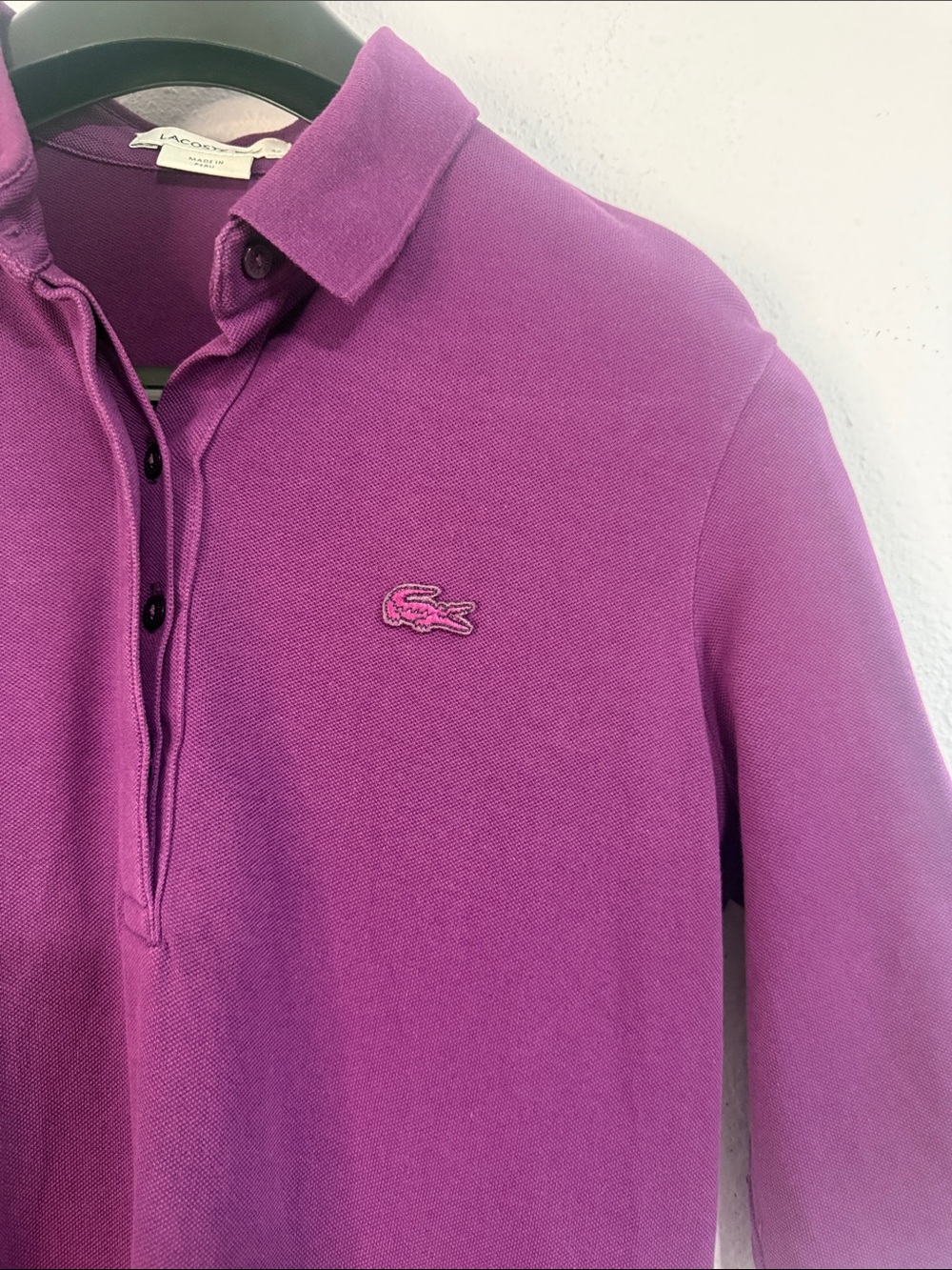 Lacoste Women Plum Purple Polo Shirt Dress Size 42/10 - Picture 5 of 9